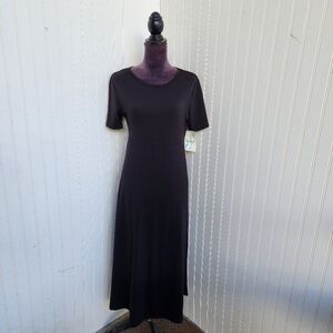 NWT VTG Travel Smith Nylon Lycra Black  Dress Stretch Short Sleeve S Petite SP